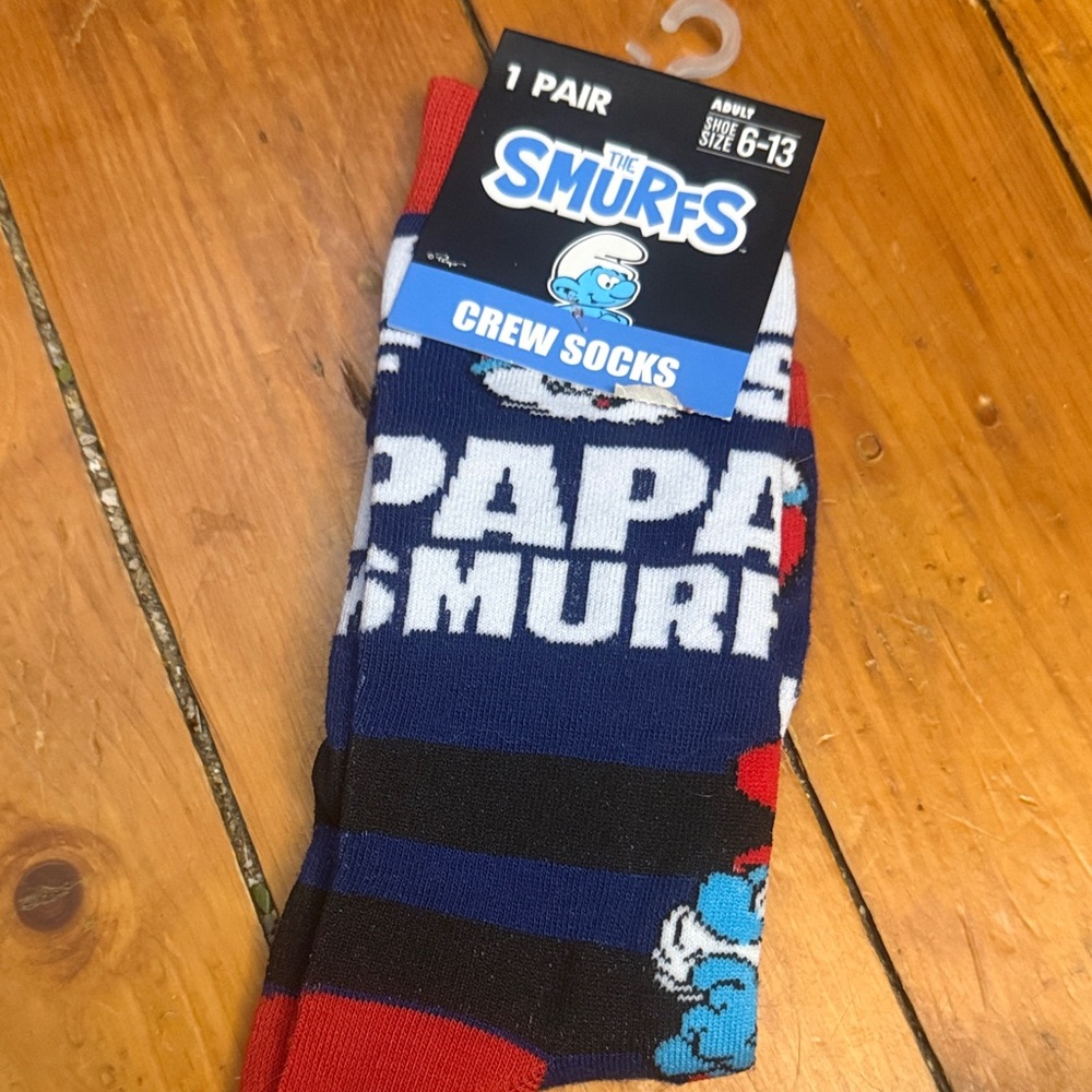 'Papa Smurf' Crew Socks - Navy & Red